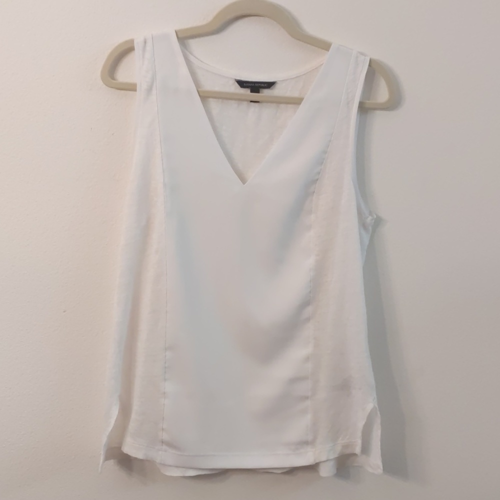 Banana Republic Satin & Linen Tank